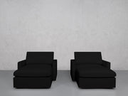 Double Armchairs with Ottomans (Thin Arms) - 7th Avenue