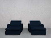 Double Armchairs with Ottomans (Thin Arms) - 7th Avenue