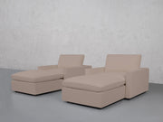 Double Armchairs with Ottomans (Thin Arms) - 7th Avenue