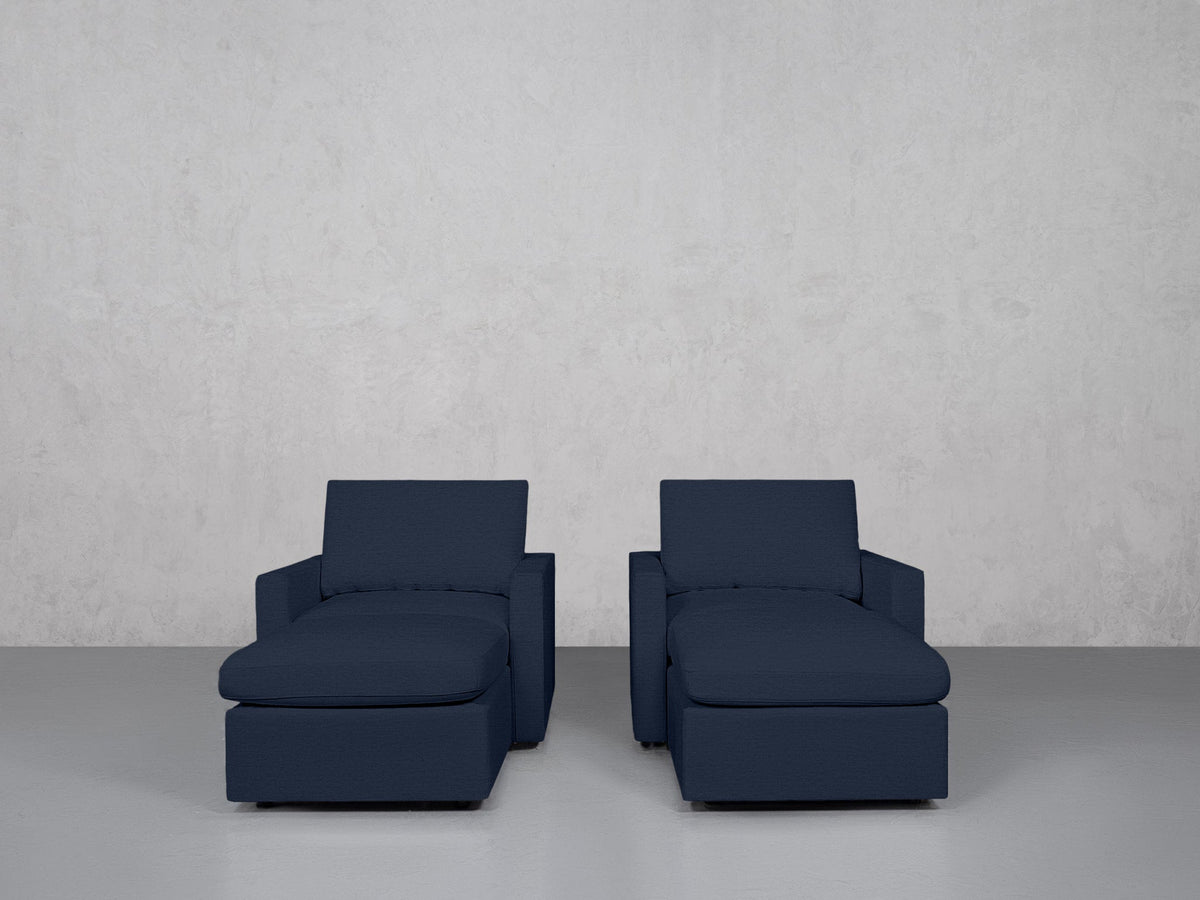 Double Armchairs with Ottomans (Thin Arms) - 7th Avenue