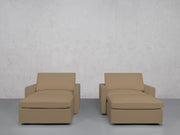 Double Armchairs with Ottomans (Thin Arms) - 7th Avenue