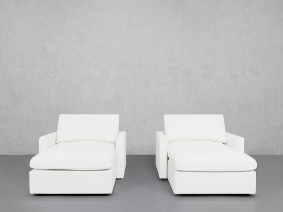 Double Armchairs with Ottomans (Thin Arms) - 7th Avenue