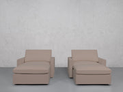 Double Armchairs with Ottomans (Thin Arms) - 7th Avenue
