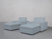Double Armchairs with Ottomans (Thin Arms) - 7th Avenue