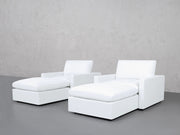 Double Armchairs with Ottomans (Thin Arms) - 7th Avenue