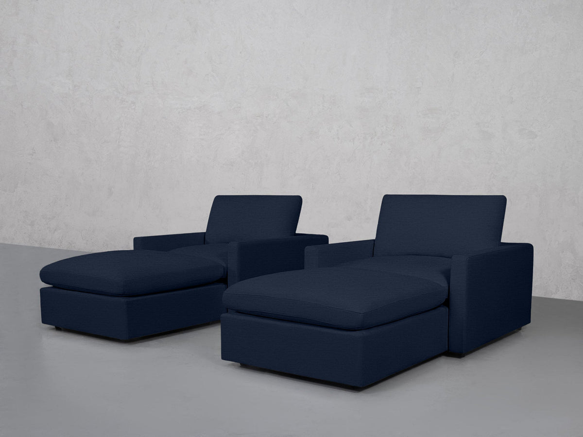 Double Armchairs with Ottomans (Thin Arms) - 7th Avenue