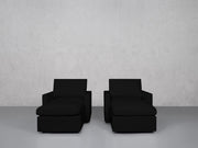 Double Armchairs with Ottomans (Thin Arms) - 7th Avenue