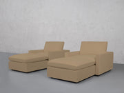 Double Armchairs with Ottomans (Thin Arms) - 7th Avenue