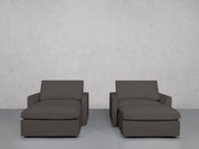 Double Armchairs with Ottomans (Thin Arms) - 7th Avenue