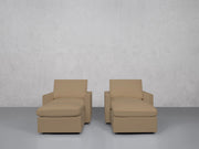 Double Armchairs with Ottomans (Thin Arms) - 7th Avenue