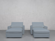 Double Armchairs with Ottomans (Thin Arms) - 7th Avenue