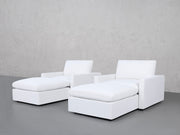 Double Armchairs with Ottomans (Thin Arms) - 7th Avenue
