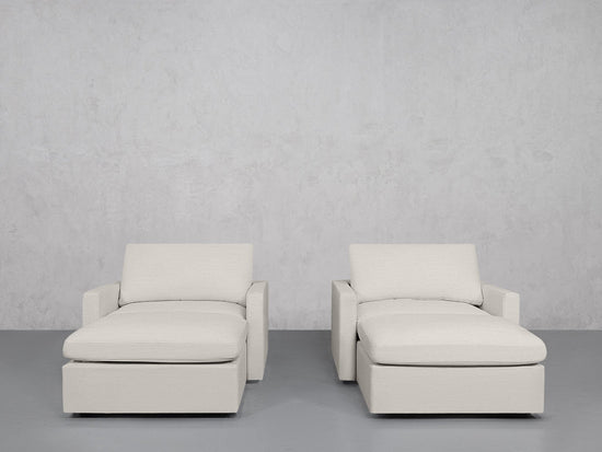 Double Armchairs with Ottomans (Thin Arms) - 7th Avenue