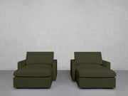 Double Armchairs with Ottomans (Thin Arms) - 7th Avenue