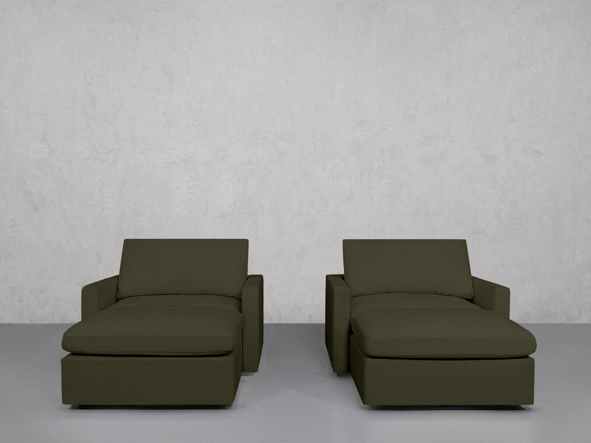 Double Armchairs with Ottomans (Thin Arms) - 7th Avenue