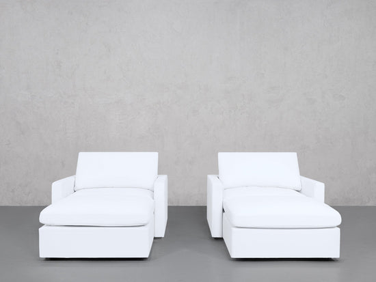 Double Armchairs with Ottomans (Thin Arms) - 7th Avenue