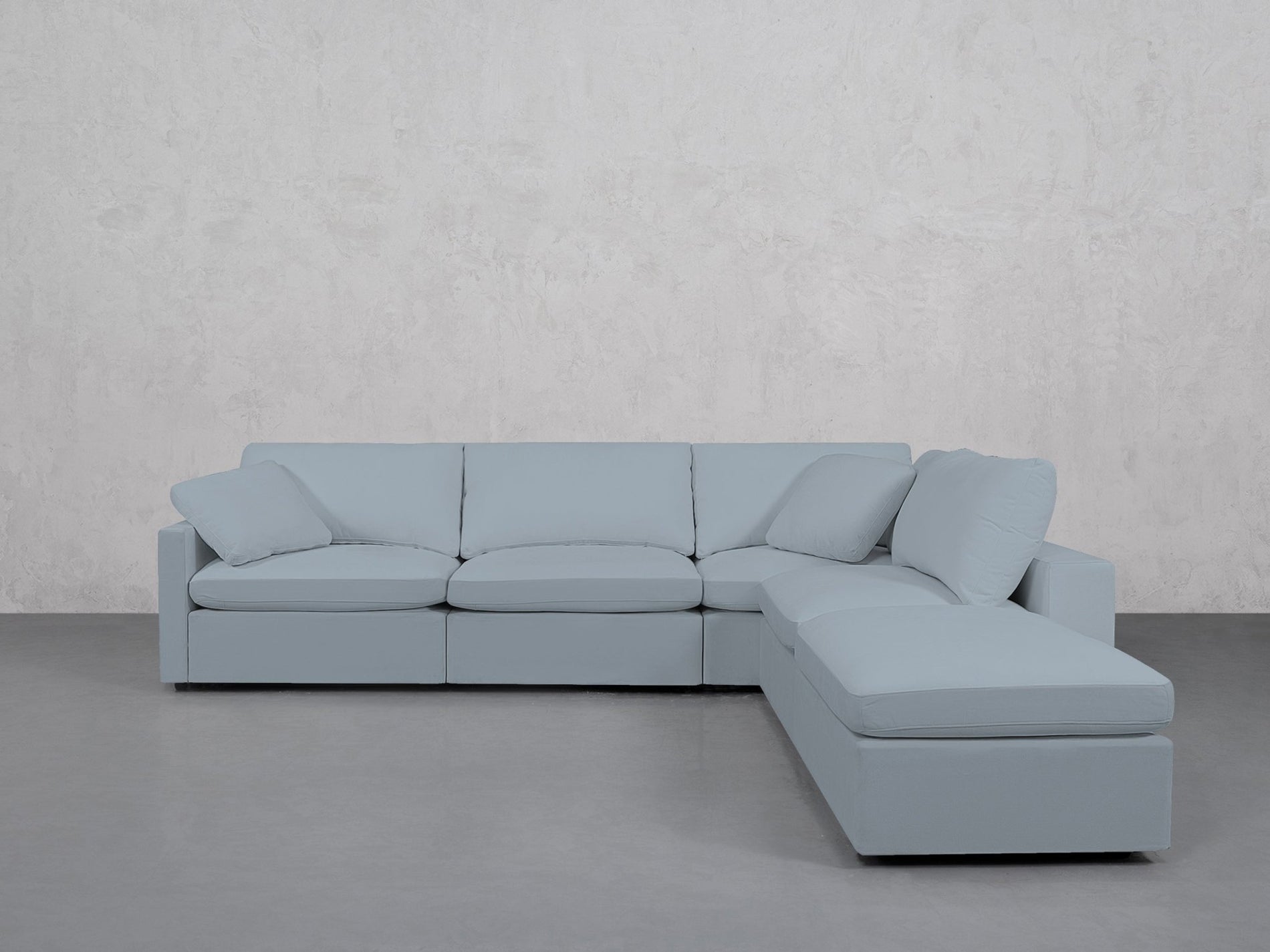 5-Seat Modular Corner Right Lounger Sectional (Thin Arms)