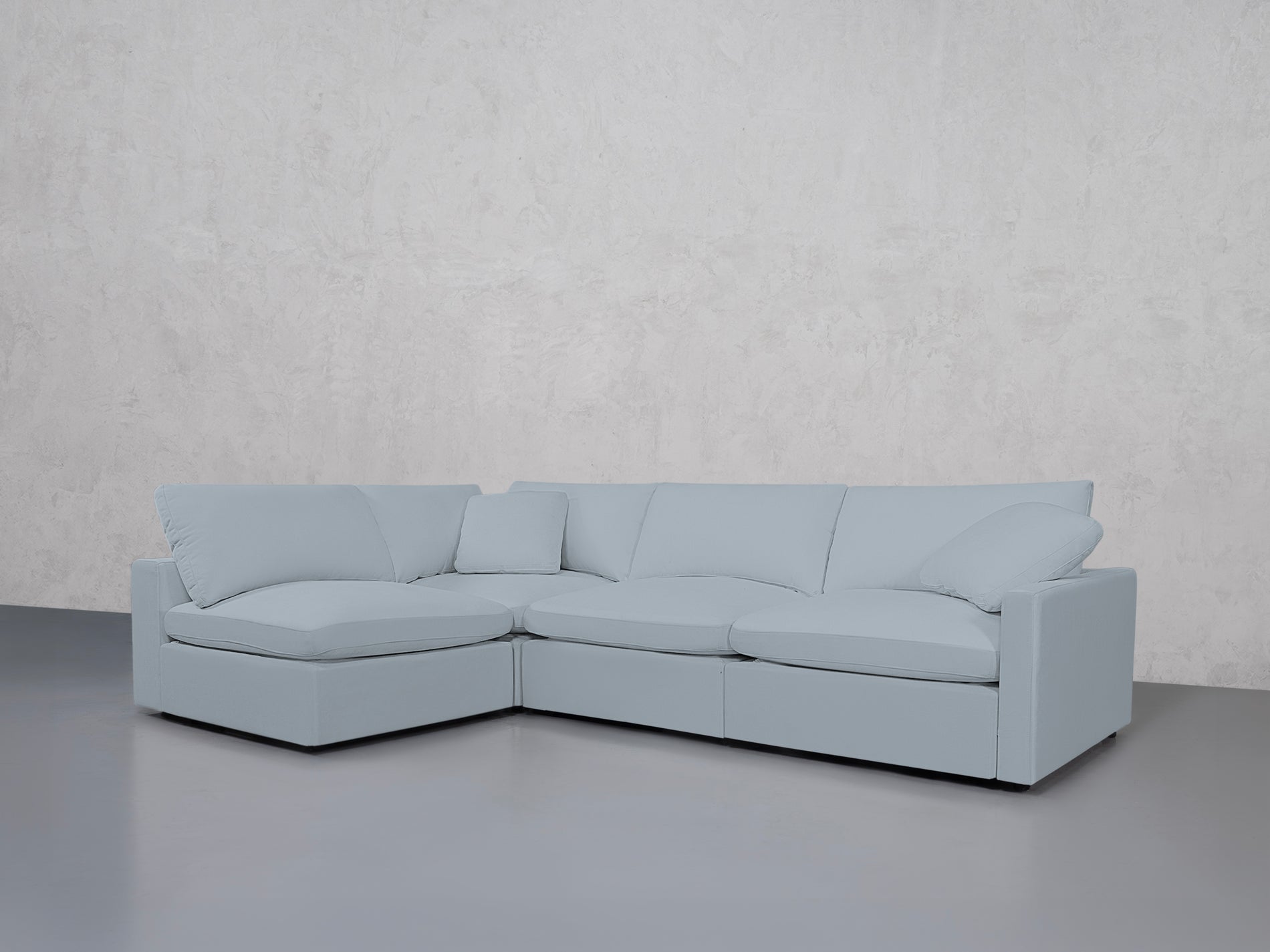 4-Seat Modular Open Corner Sectional (Thin Arms)