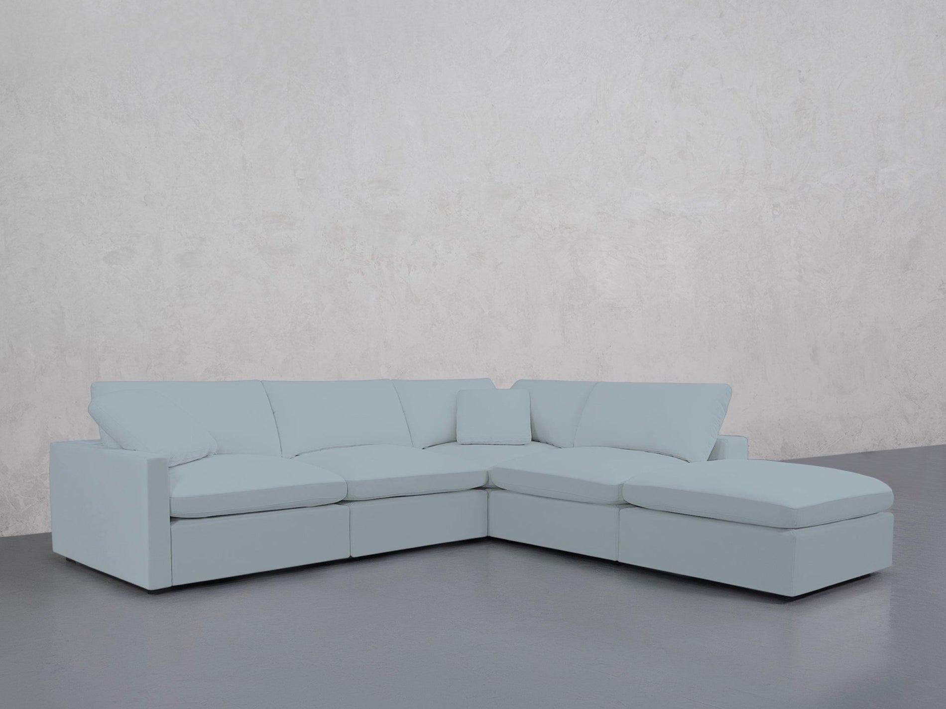 5-Seat Modular Corner Right Lounger Sectional (Thin Arms)