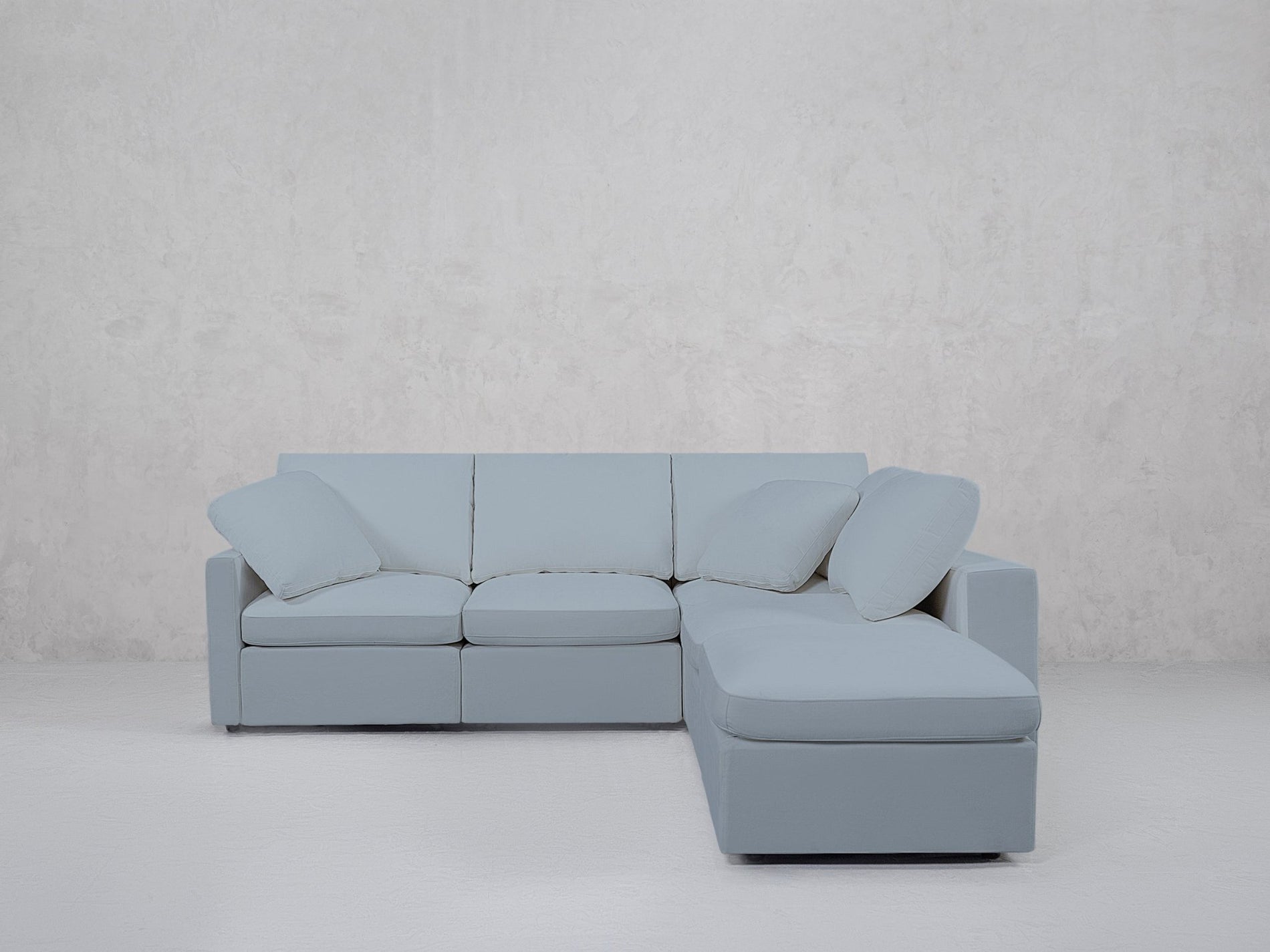 5-Seat Modular Corner Right Lounger Sectional (Thin Arms)