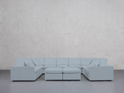 9-Seat Modular U-Sectional with Double Ottoman (Thin Arms)