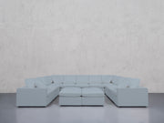 9-Seat Modular U-Sectional with Double Ottoman (Thin Arms)