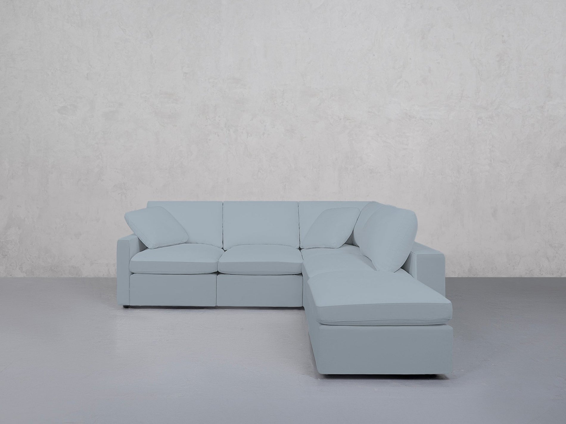5-Seat Modular Corner Right Lounger Sectional (Thin Arms)