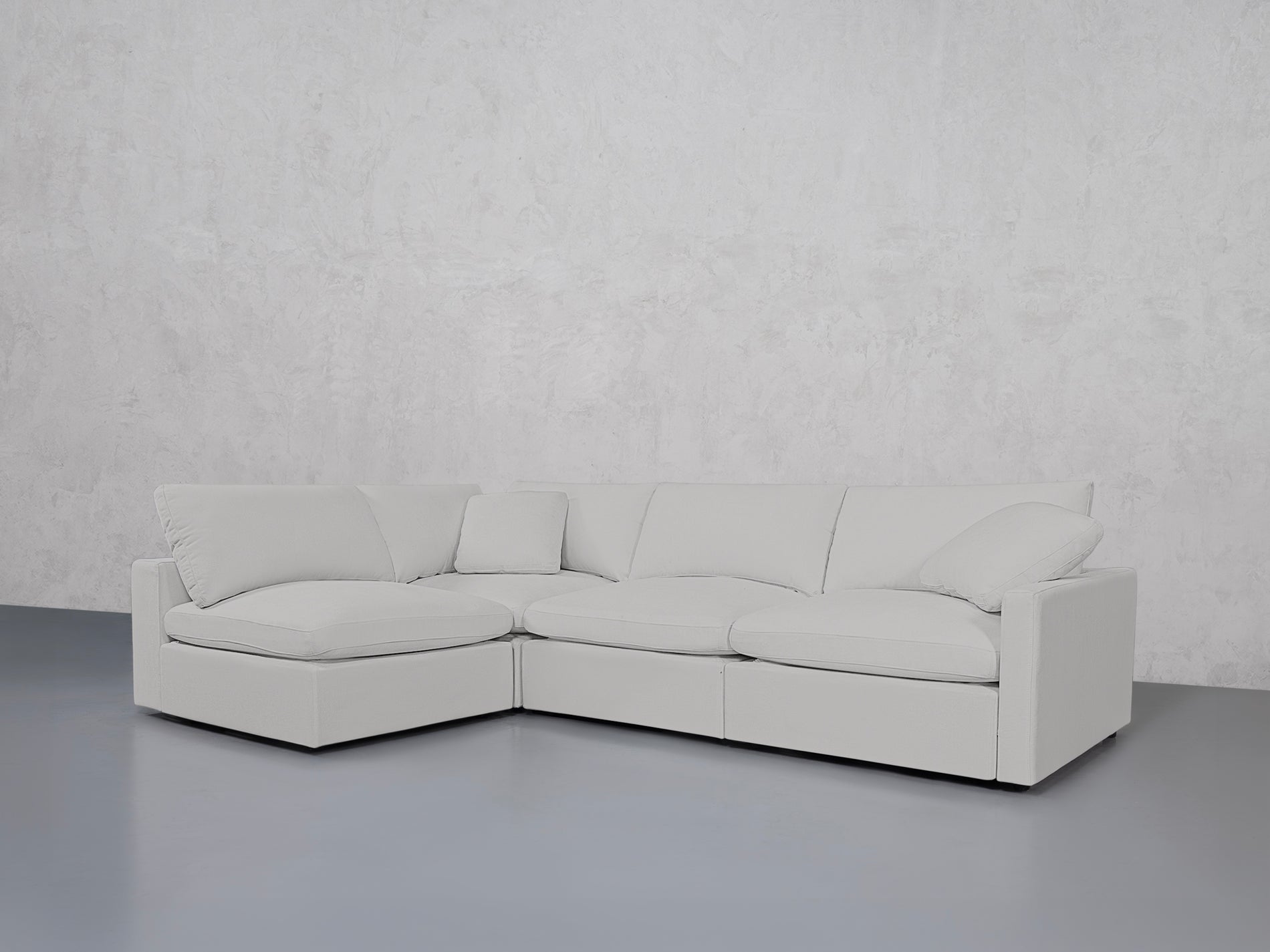 4-Seat Modular Open Corner Sectional (Thin Arms)