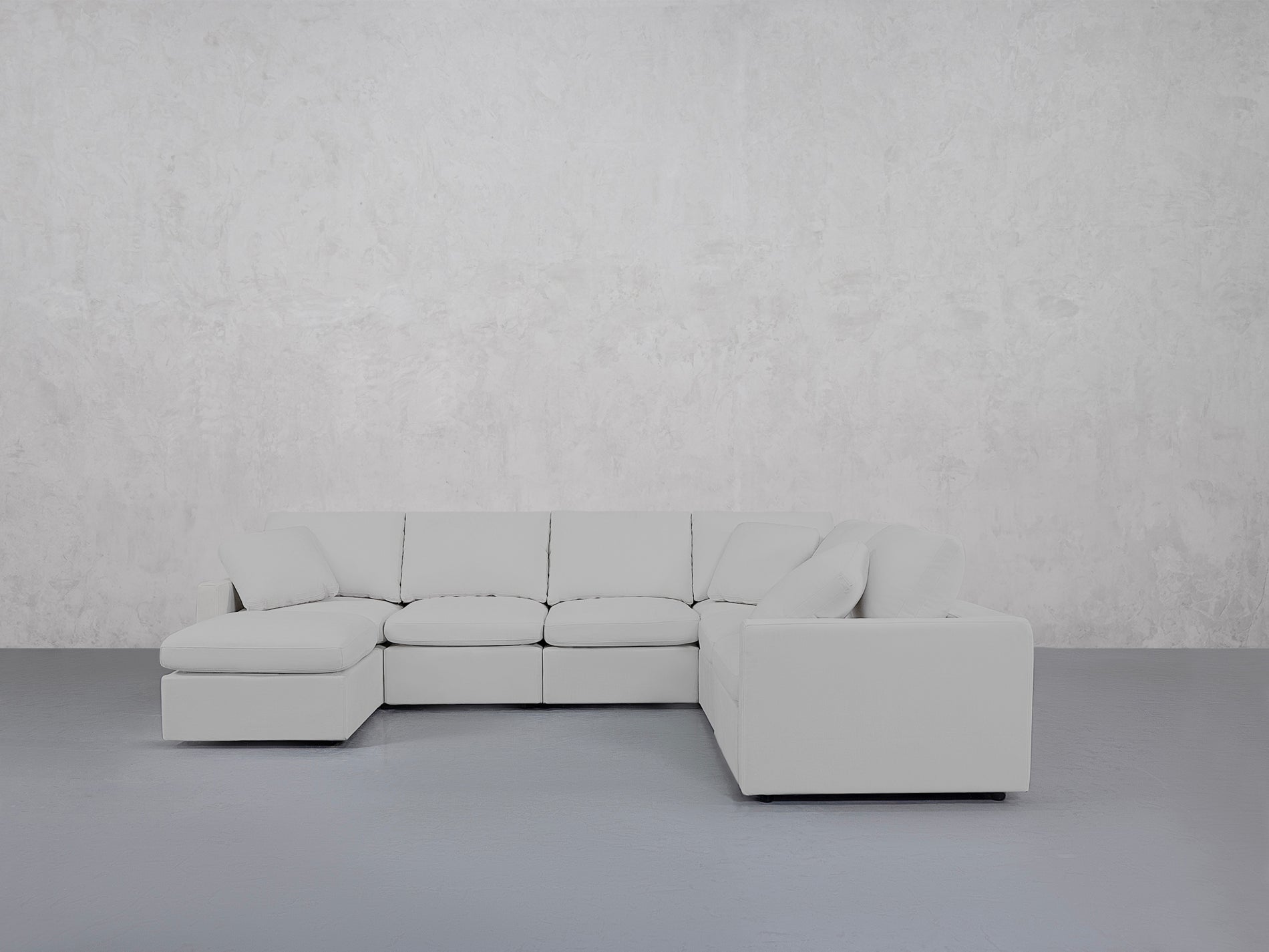 7-Seat Modular Chaise Corner Right Sectional (Thin Arms)