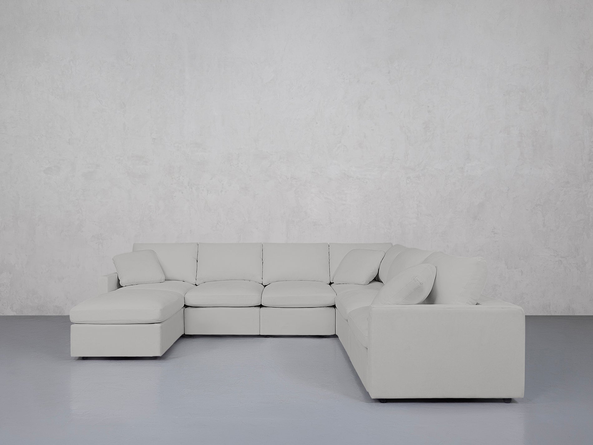 7-Seat Modular Chaise Corner Right Sectional (Thin Arms)
