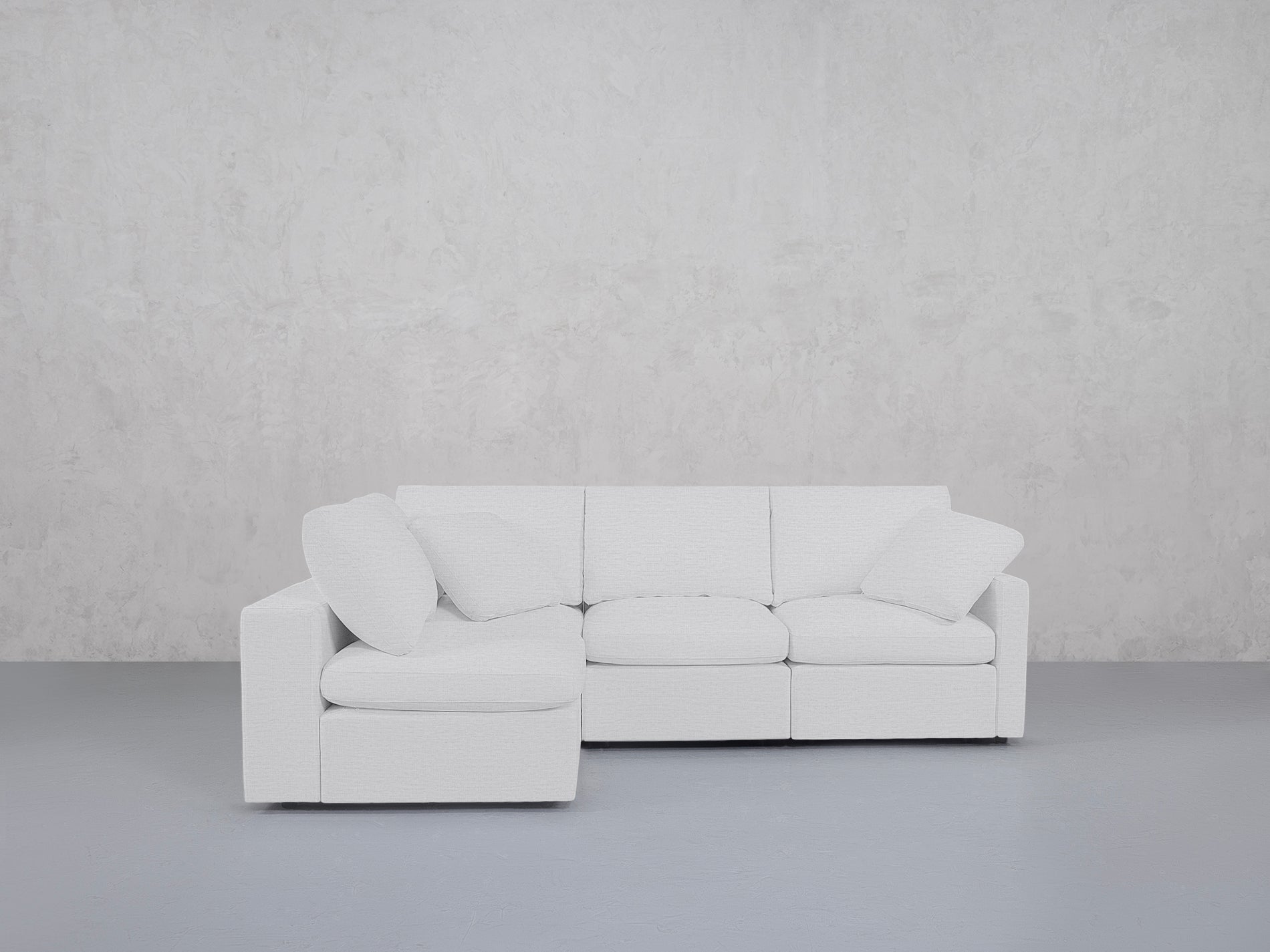 4-Seat Modular Open Corner Sectional (Thin Arms)