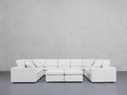 9-Seat Modular U-Sectional with Double Ottoman (Thin Arms)