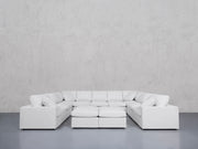 9-Seat Modular U-Sectional with Double Ottoman (Thin Arms)