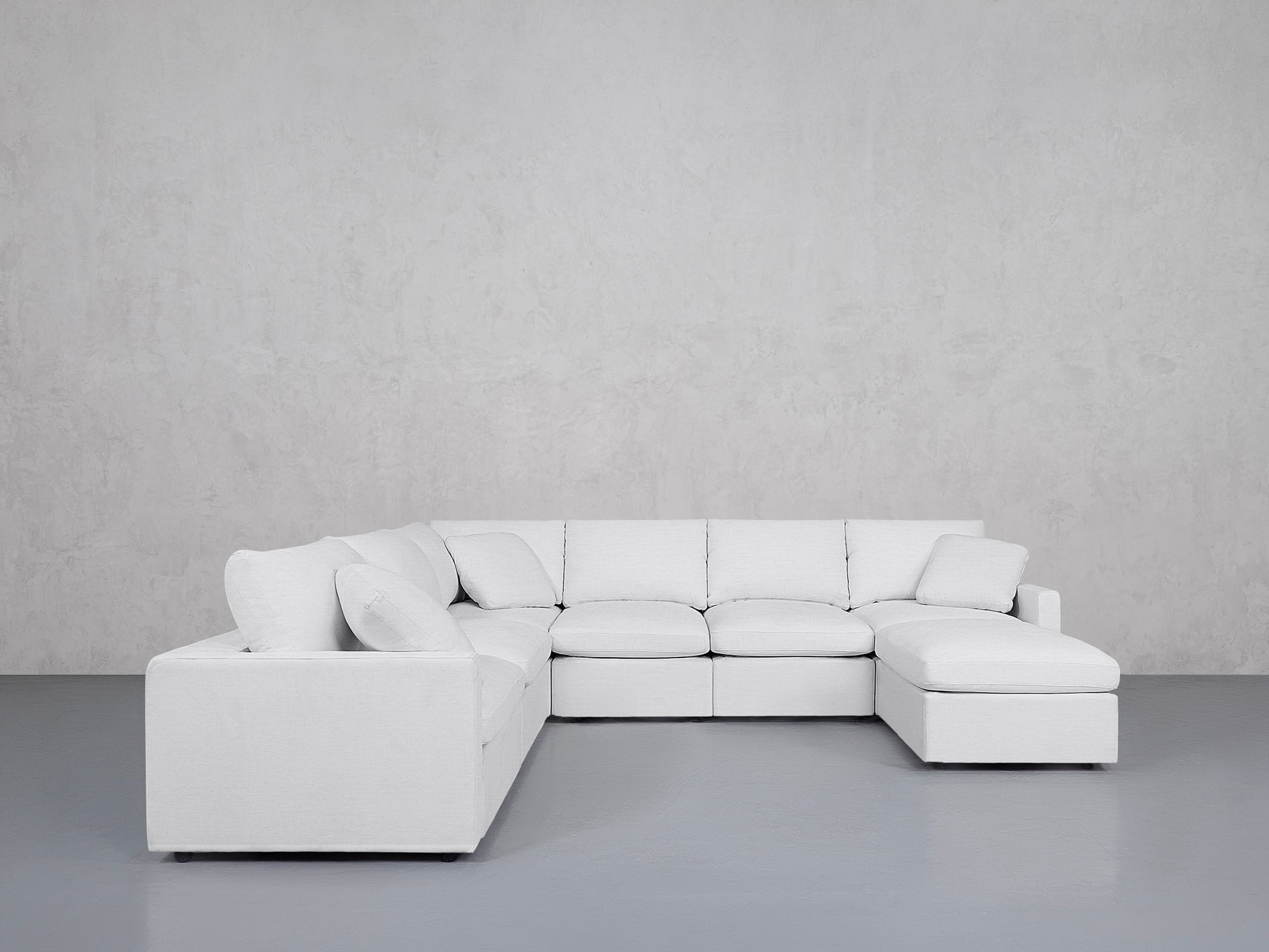 7-Seat Modular Chaise Corner Sectional (Thin Arms)