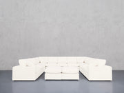 9-Seat Modular U-Sectional with Double Ottoman (Thin Arms)