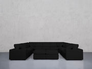 9-Seat Modular U-Sectional with Double Ottoman (Thin Arms)