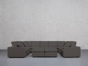 9-Seat Modular U-Sectional with Double Ottoman (Thin Arms)
