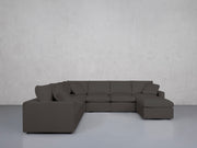7-Seat Modular Chaise Corner Sectional (Thin Arms)