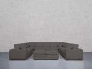 9-Seat Modular U-Sectional with Double Ottoman (Thin Arms)