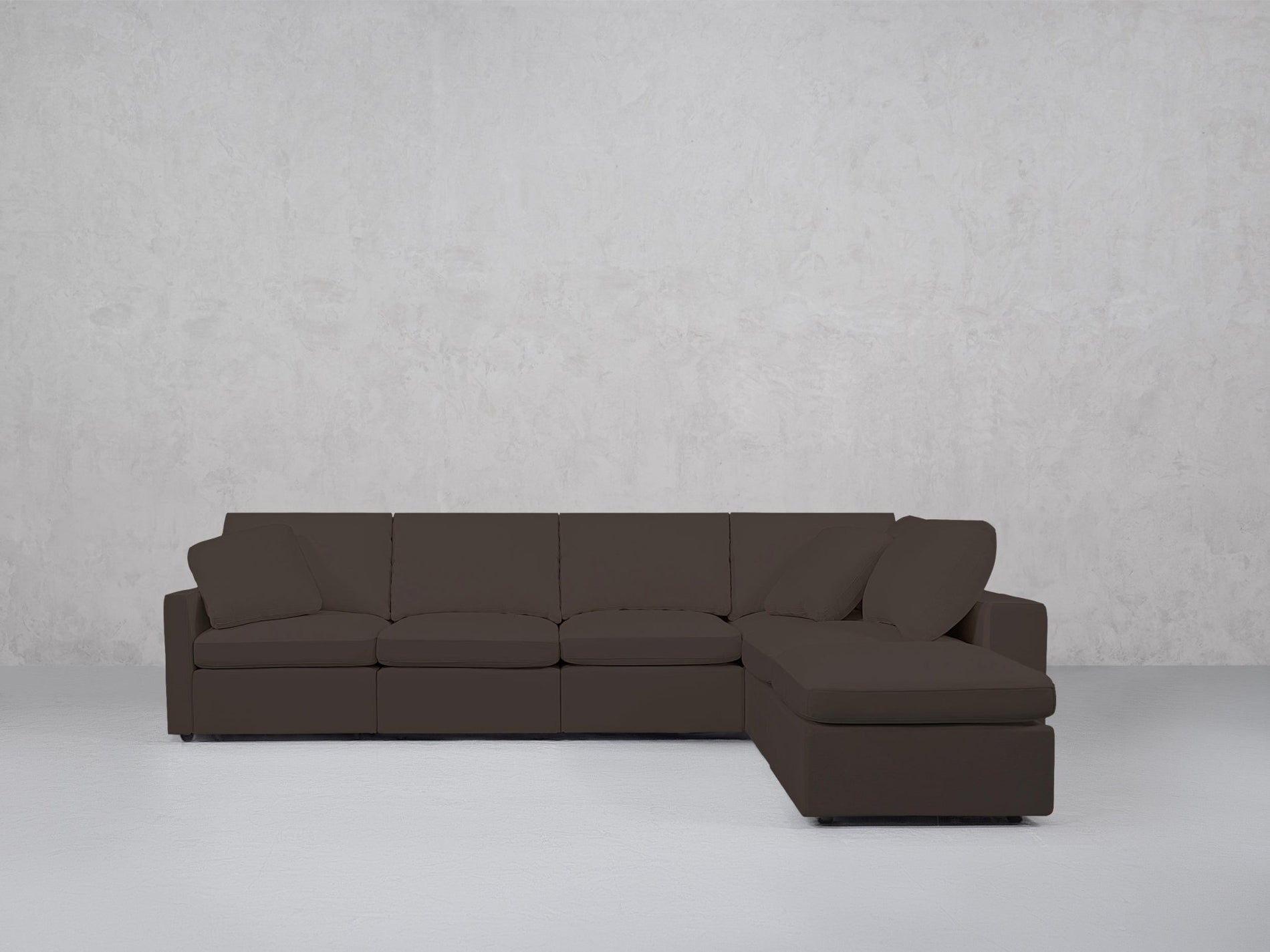 6-Seat Modular Corner Right Lounger Sectional (Thin Arms)