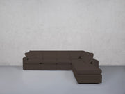 6-Seat Modular Corner Right Lounger Sectional (Thin Arms)