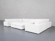 9-Seat Modular U-Sectional with Double Ottoman (Thin Arms)