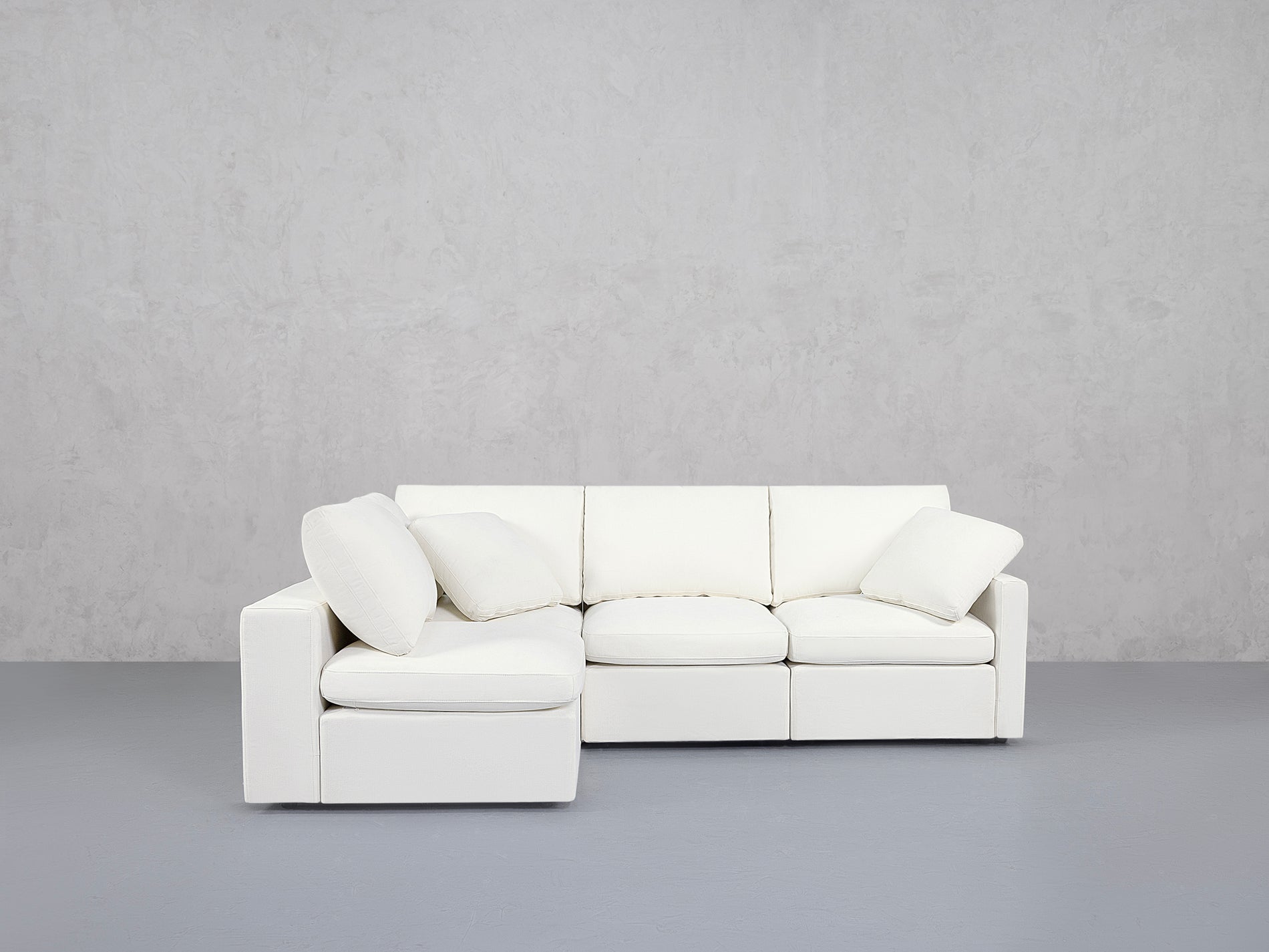 4-Seat Modular Open Corner Sectional (Thin Arm)