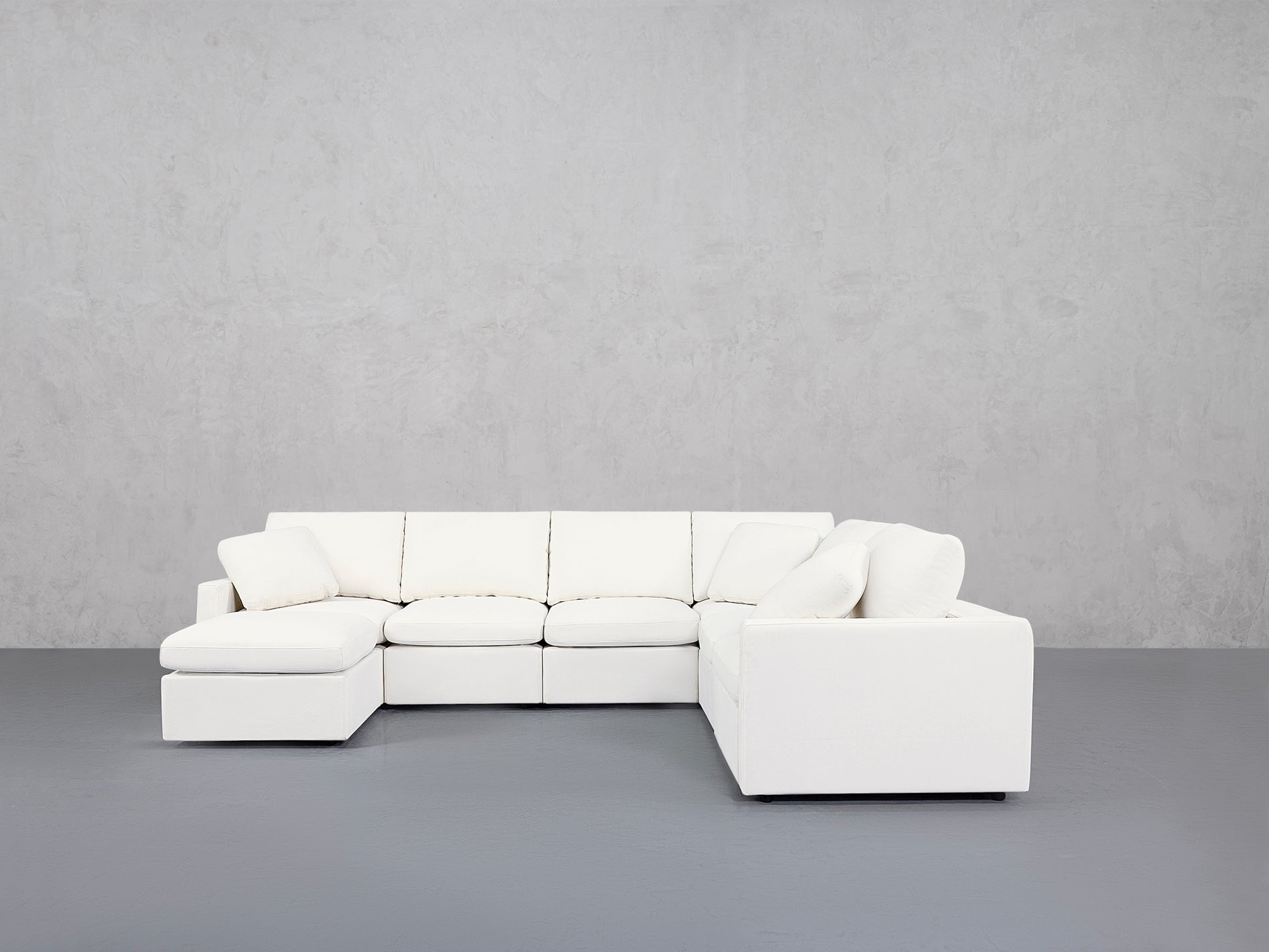7-Seat Modular Chaise Corner Right Sectional (Thin Arms)