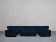 9-Seat Modular U-Sectional with Double Ottoman (Thin Arms)