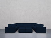9-Seat Modular U-Sectional with Double Ottoman (Thin Arms)