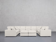9-Seat Modular U-Sectional with Double Ottoman (Thin Arms)