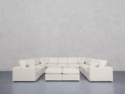 9-Seat Modular U-Sectional with Double Ottoman (Thin Arms)