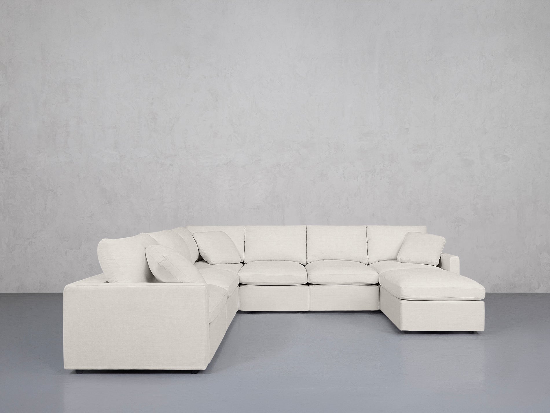 7-Seat Modular Chaise Corner Sectional (Thin Arms)