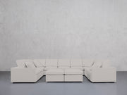 9-Seat Modular U-Sectional with Double Ottoman (Thin Arms)